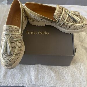 Franco Sarto Beige Woven Loafers